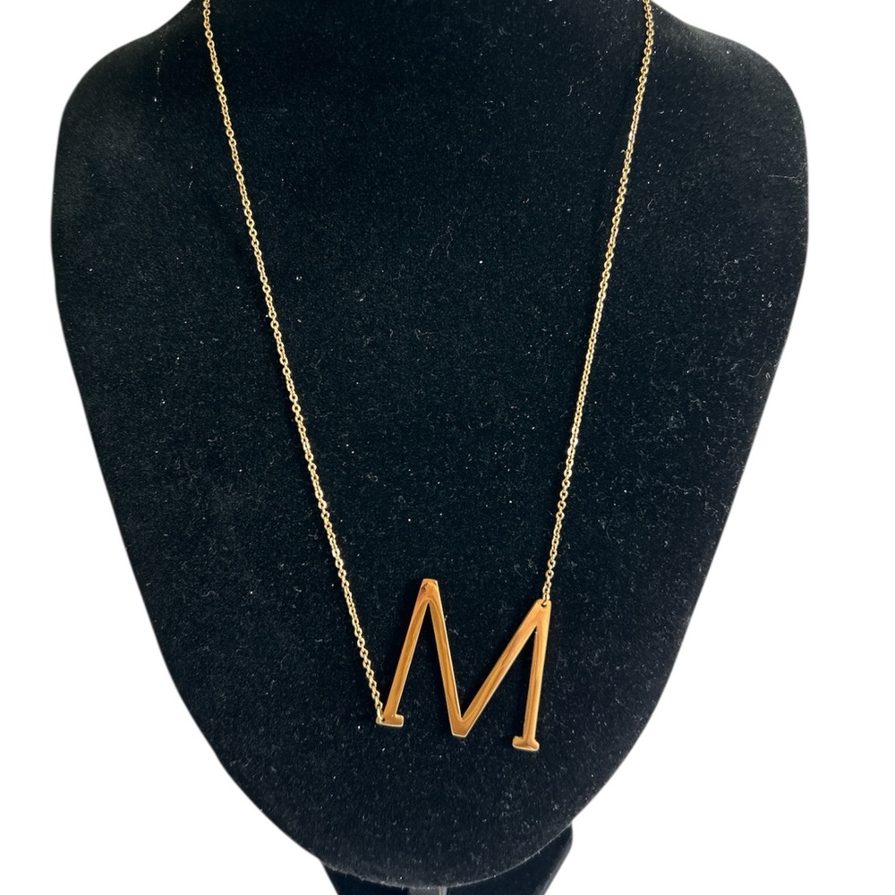 CIELTEAR 18K Gold Initial 'M' Necklace